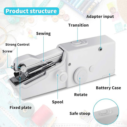 Handy Stitch Portable Handheld Sewing Machine – Cordless Mini Sewing Machine for Quick Repairs & DIY